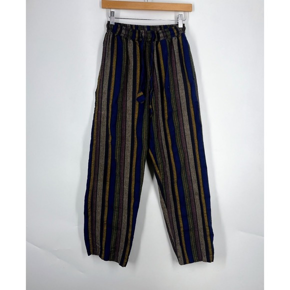 Earthbound Trading Co Pants - Earthbound Womens Vertical Stripe Cotton Elastic Waist Pants Size S